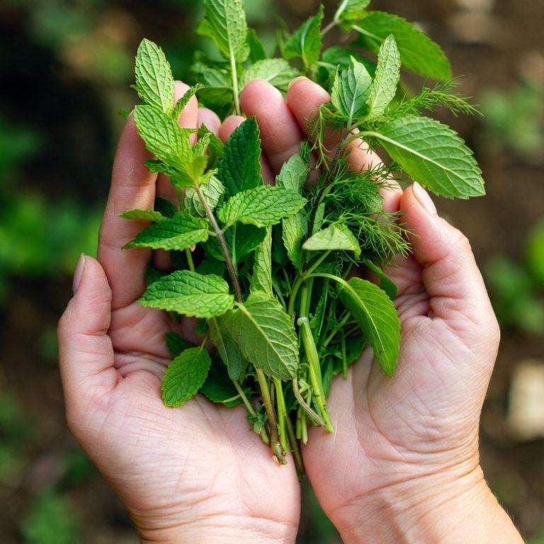Hände, die Naturheilkräuter halten